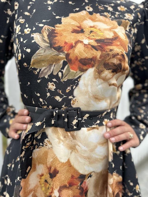 Tailored Satin Belt Dress