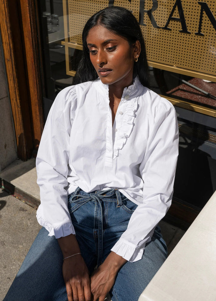 Ella Blouse Sugar White Poplin