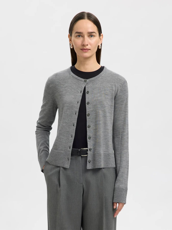 SLFTHEA LS KNIT MERINO CARDIGAN NOOS