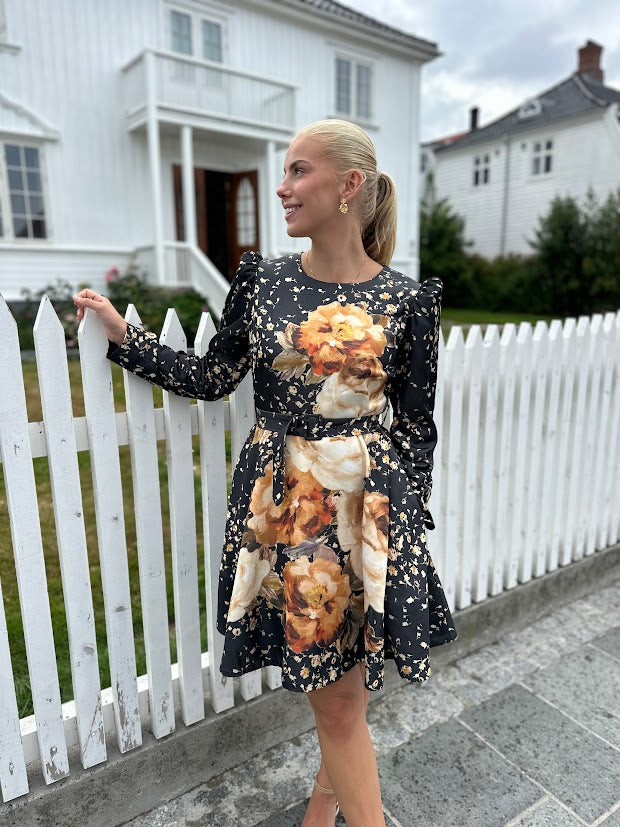 Tailored Satin Belt Dress