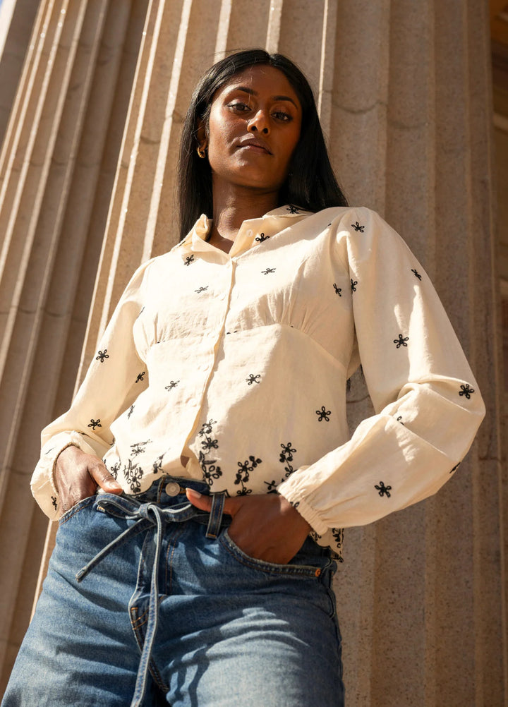 Live Blouse Buttercream Embroidery