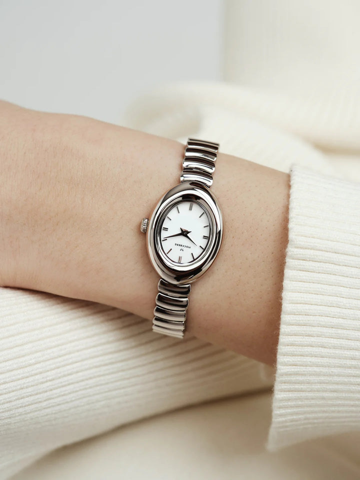 Belle Oval Silver Watch