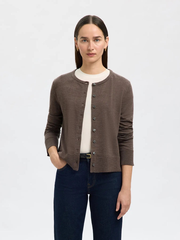 SLFTHEA LS KNIT MERINO CARDIGAN NOOS