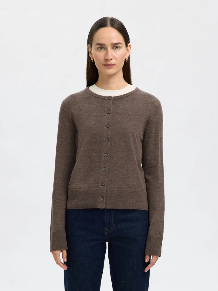 SLFTHEA LS KNIT MERINO CARDIGAN NOOS