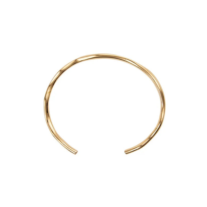 Wavy bolded cuff gold bracelet