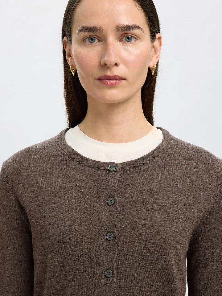 SLFTHEA LS KNIT MERINO CARDIGAN NOOS