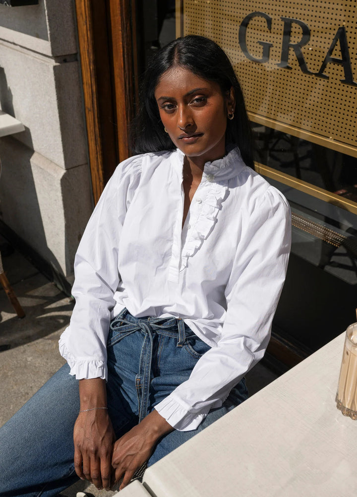 Ella Blouse Sugar White Poplin