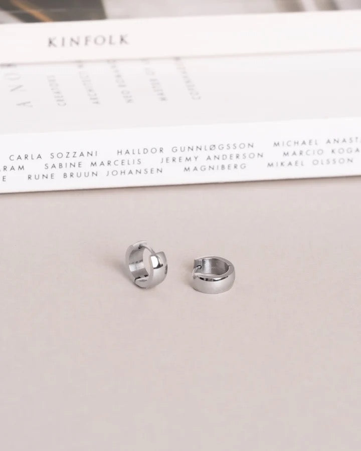 Chunky Silver Hoops Small