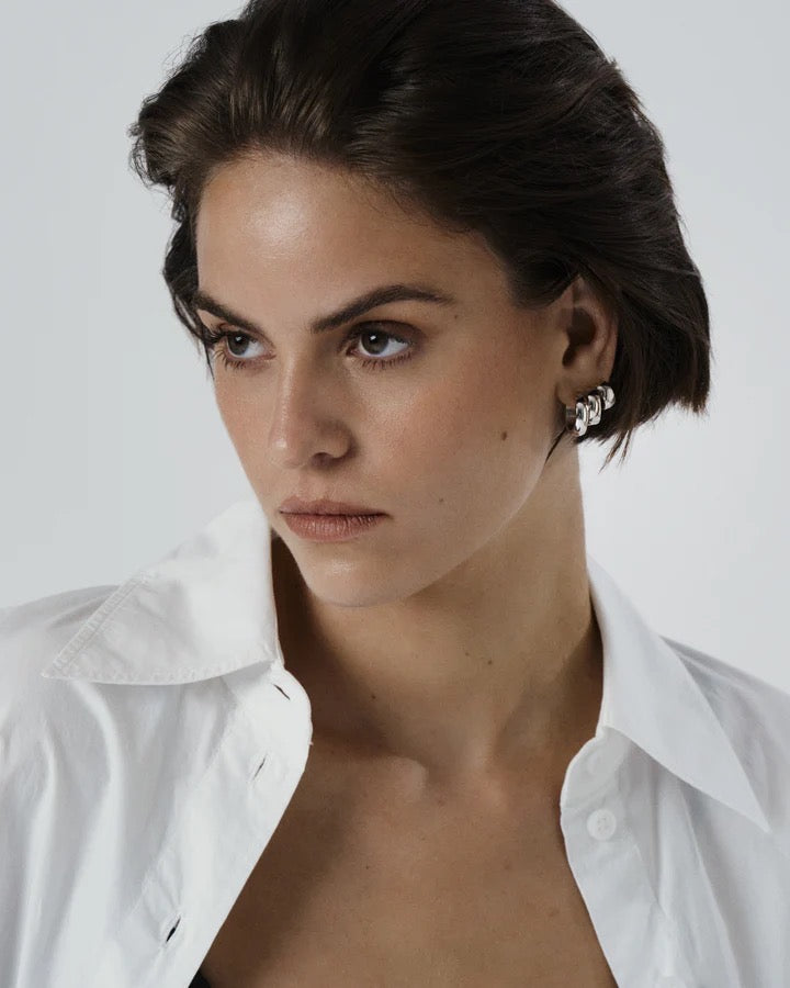 Chunky Silver hoops Medium