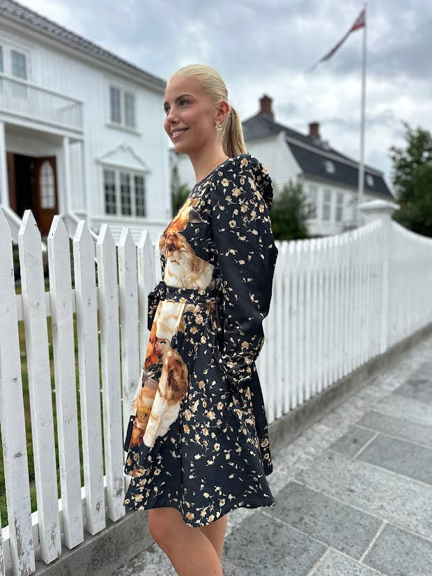 Tailored Satin Belt Dress