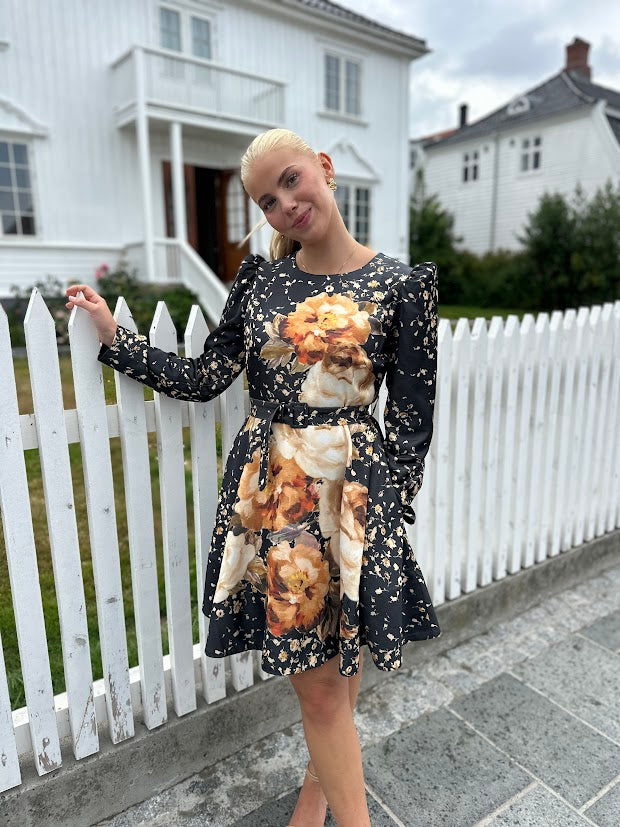 Tailored Satin Belt Dress