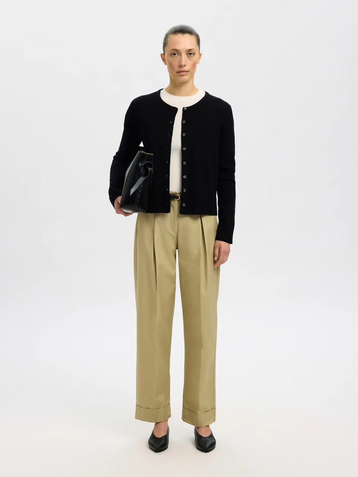 SLFTHEA LS KNIT MERINO CARDIGAN NOOS