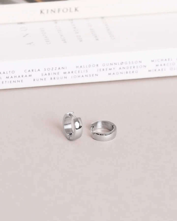 Chunky Silver hoops Medium