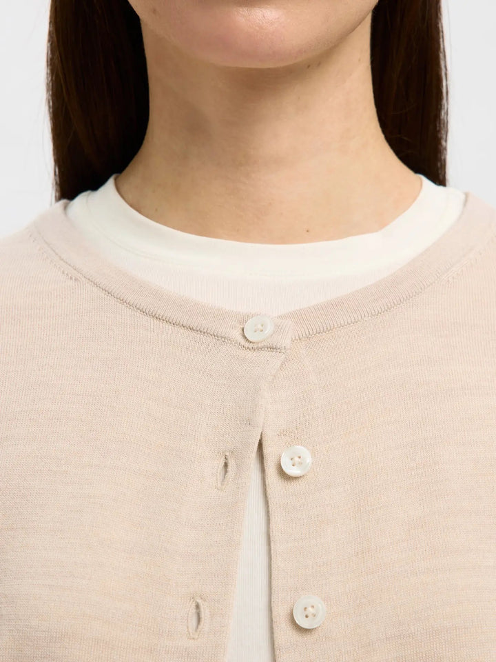 SLFTHEA LS KNIT MERINO CARDIGAN NOOS