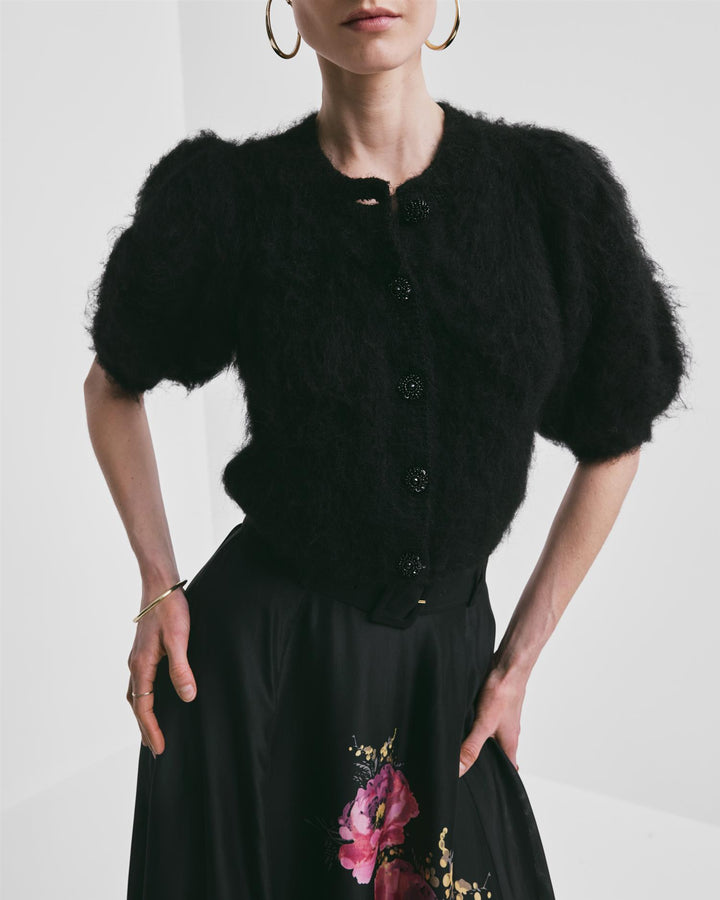 Hairy Knit Puffed Jacket