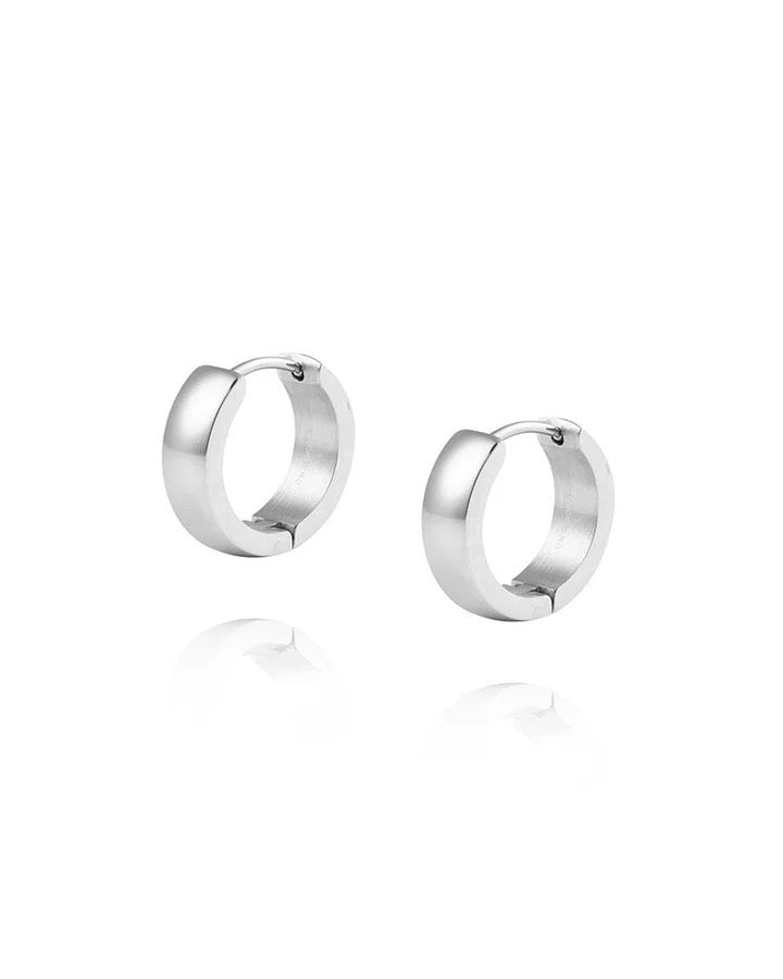 Chunky Silver hoops Medium