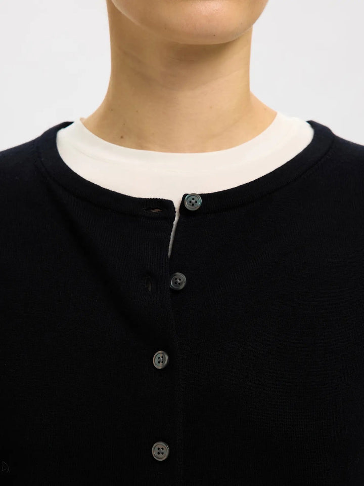 SLFTHEA LS KNIT MERINO CARDIGAN NOOS