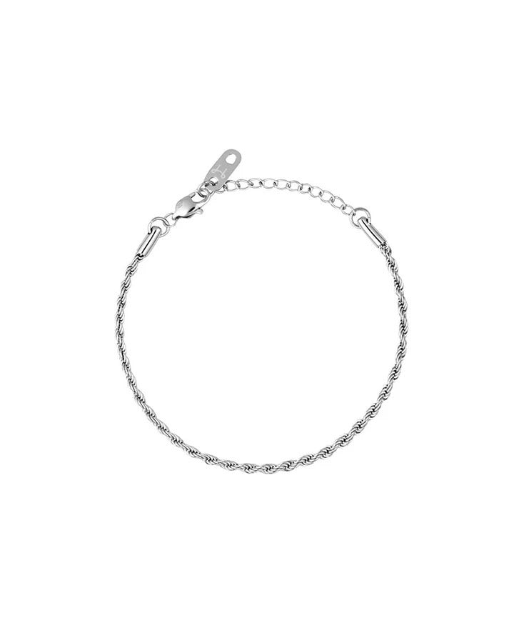 Thin Rope Bracelet Silver Small