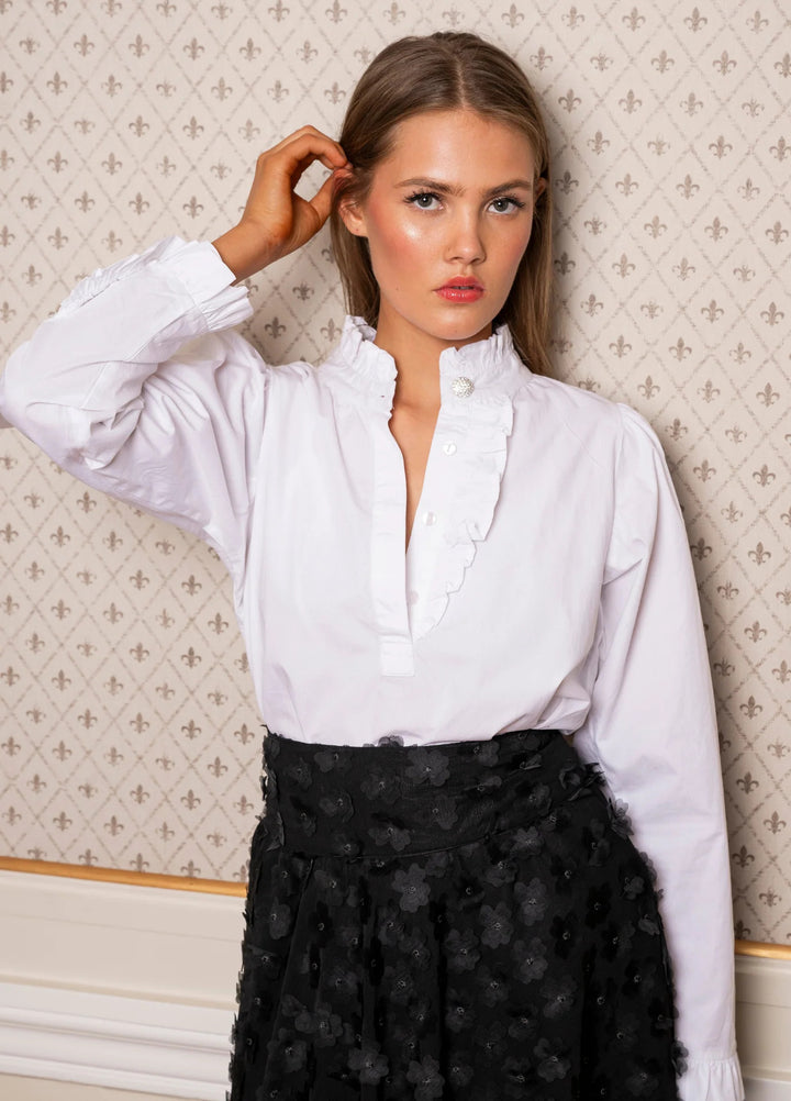 Ella Blouse Sugar White Poplin