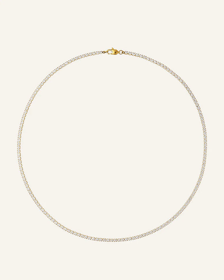 Shiny Tennis Necklace Gold