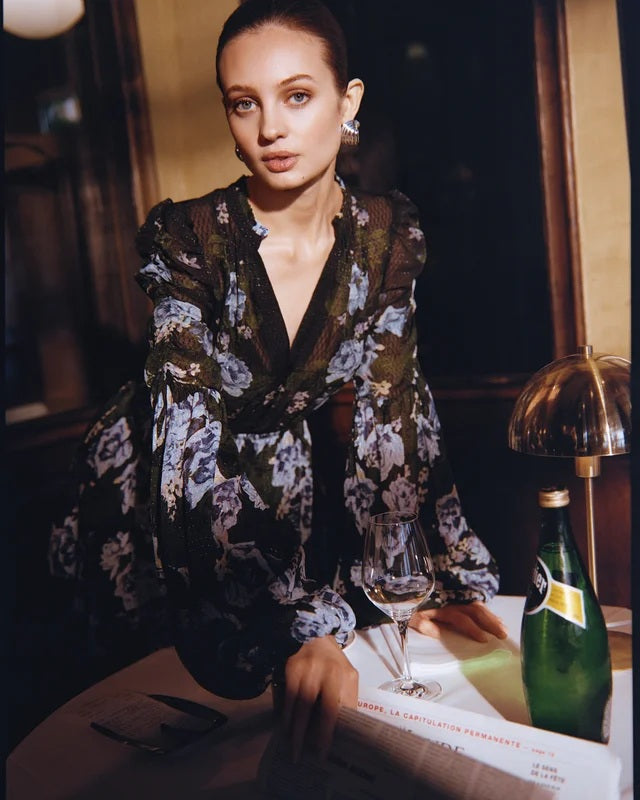 Georgette V- Neck Dress