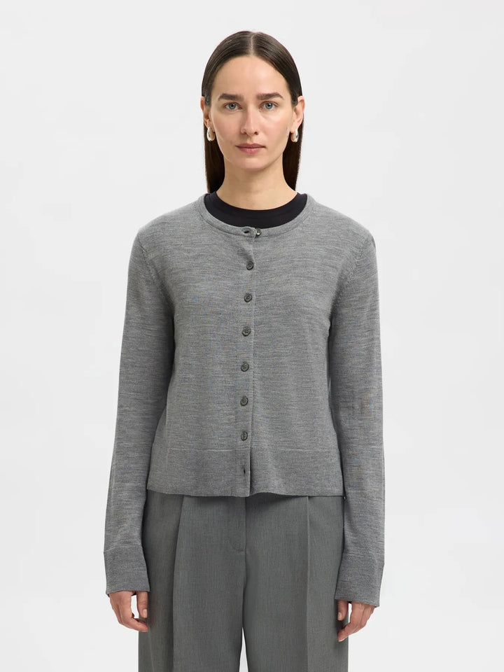 SLFTHEA LS KNIT MERINO CARDIGAN NOOS