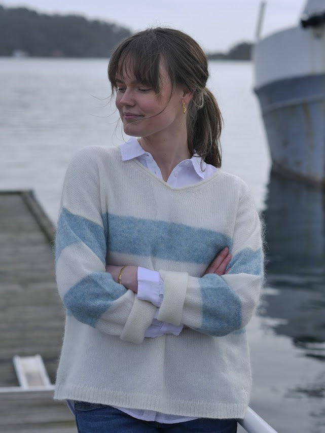 Bonnie Knit ivory/aqua