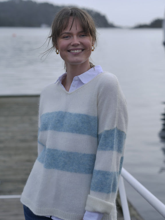 Bonnie Knit ivory/aqua