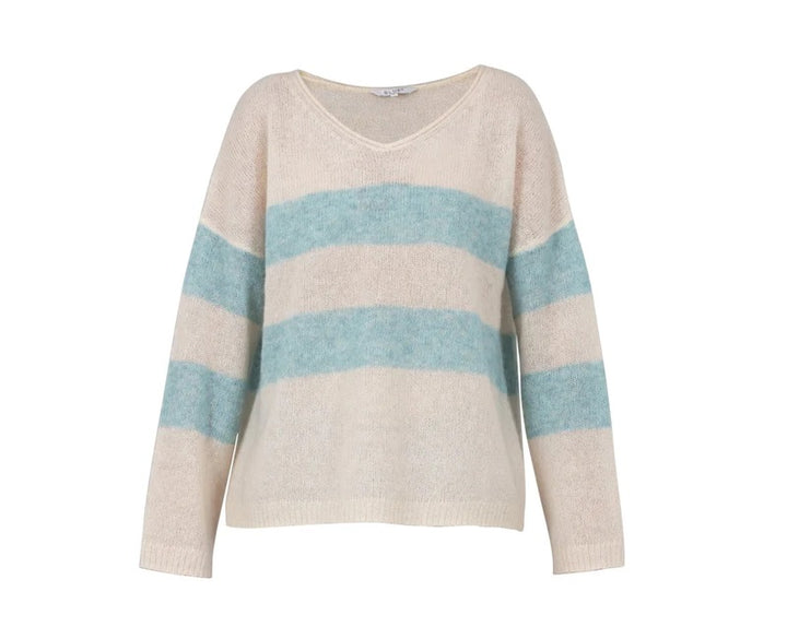 Bonnie Knit ivory/aqua
