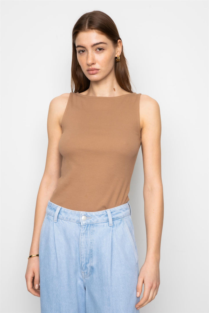 Peggy Rib Boatneck Top