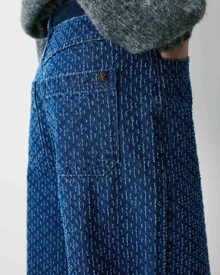 Socca loose printed jeans medium blue