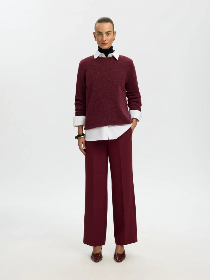 lulu new knit o-neck tawny port