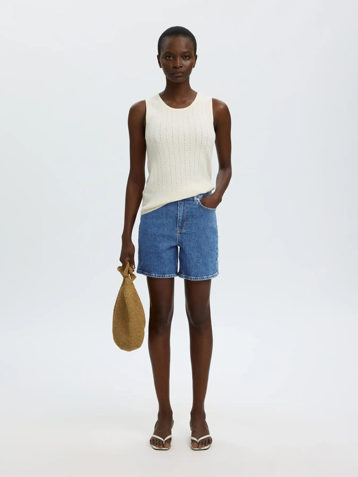 Krista Mid Blue Denim Shorts