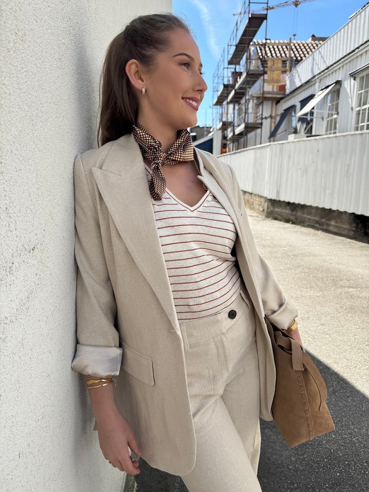 LeenaCC Linen Fitted Blazer
