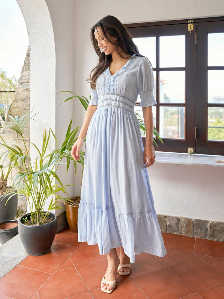 Alvins S voile dress light blue