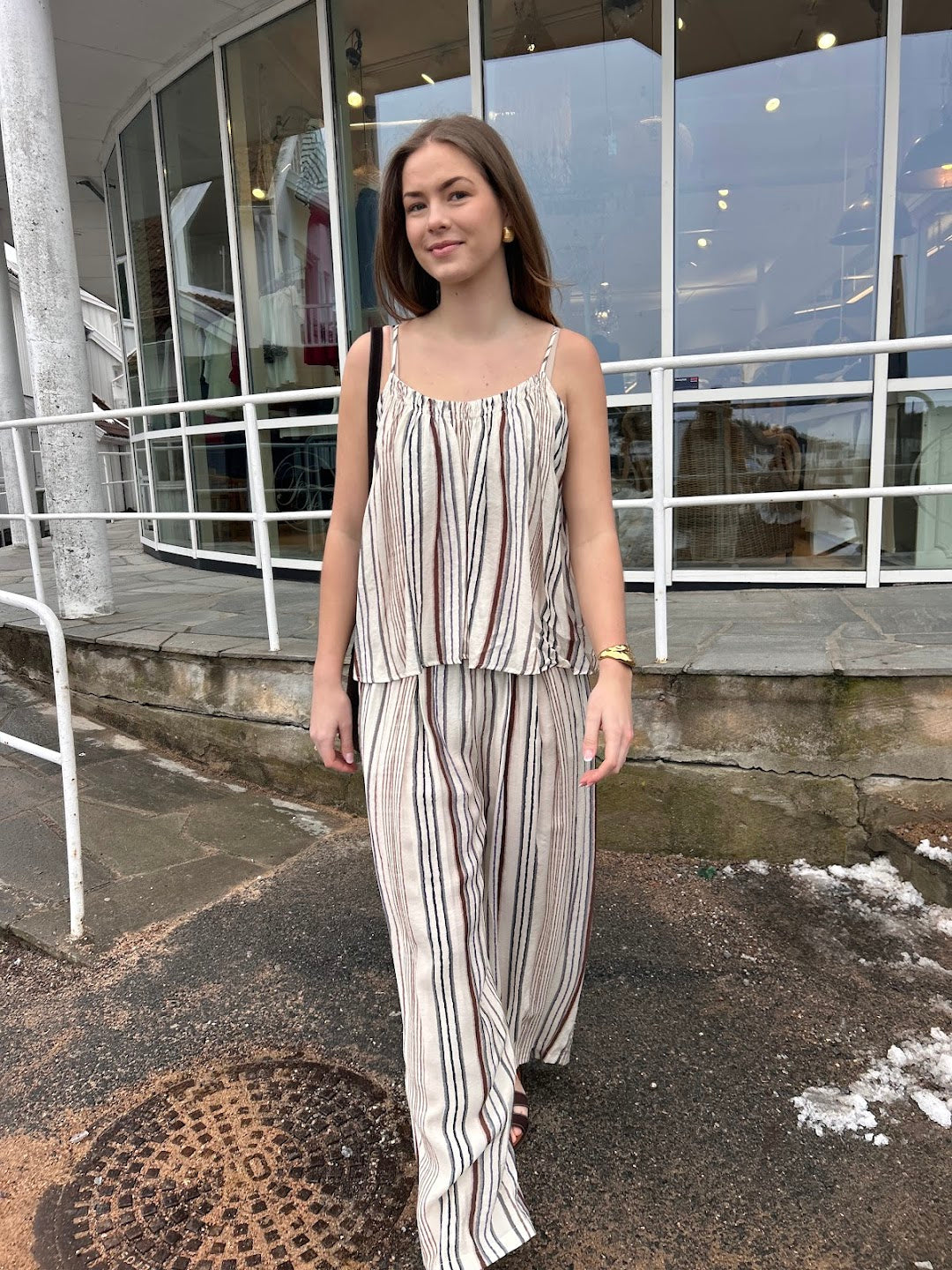 Pantaloni wide stripe