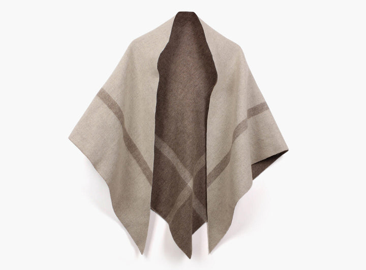 Nina double sided wool shawl beige