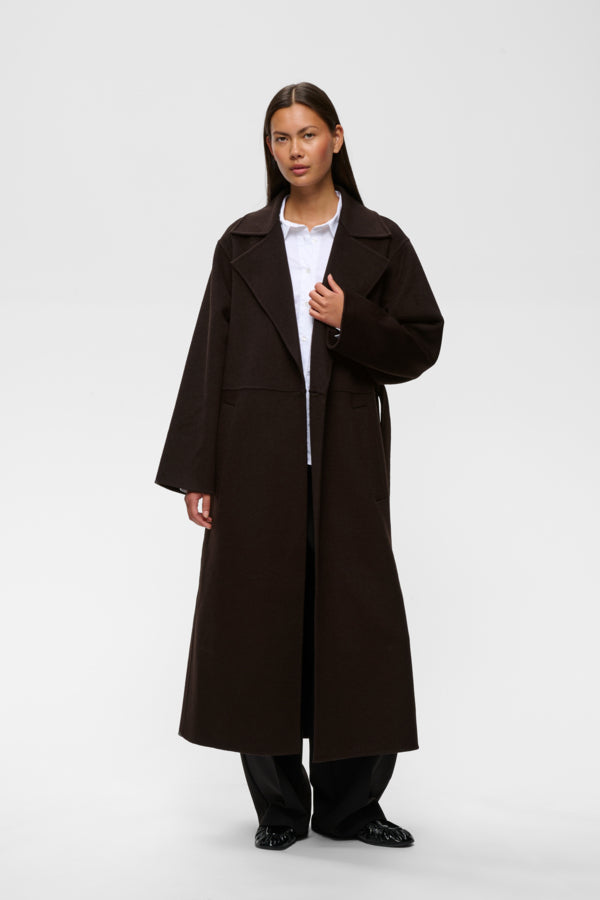 zilla long coat chocolate brown