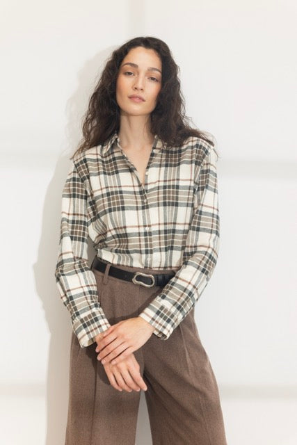 joan flannel shirt green