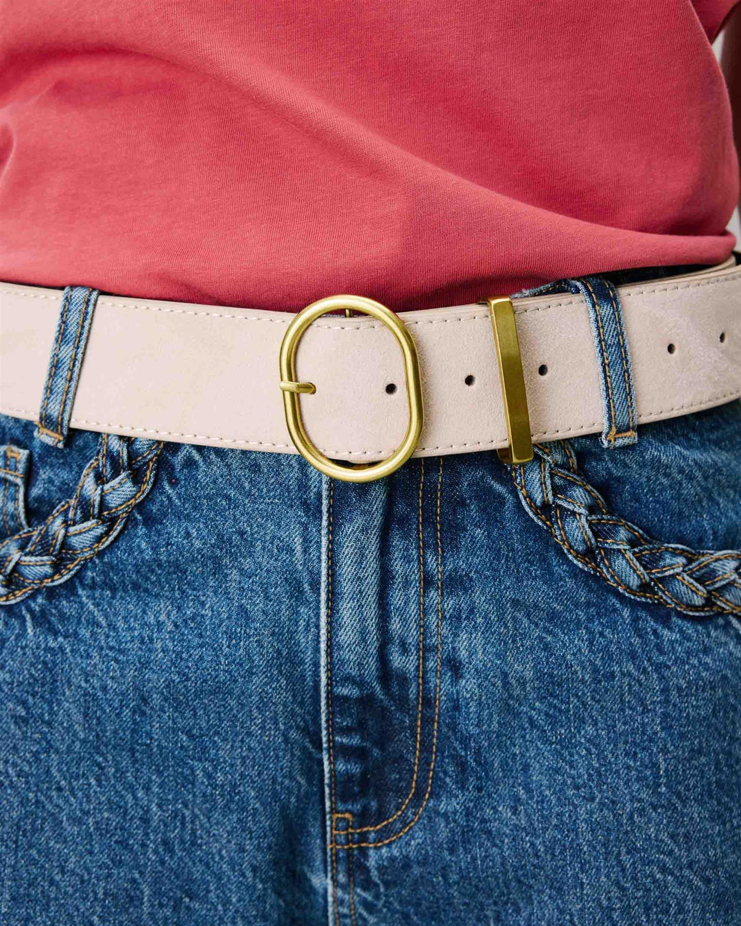 Swinton suede-effect belt sable