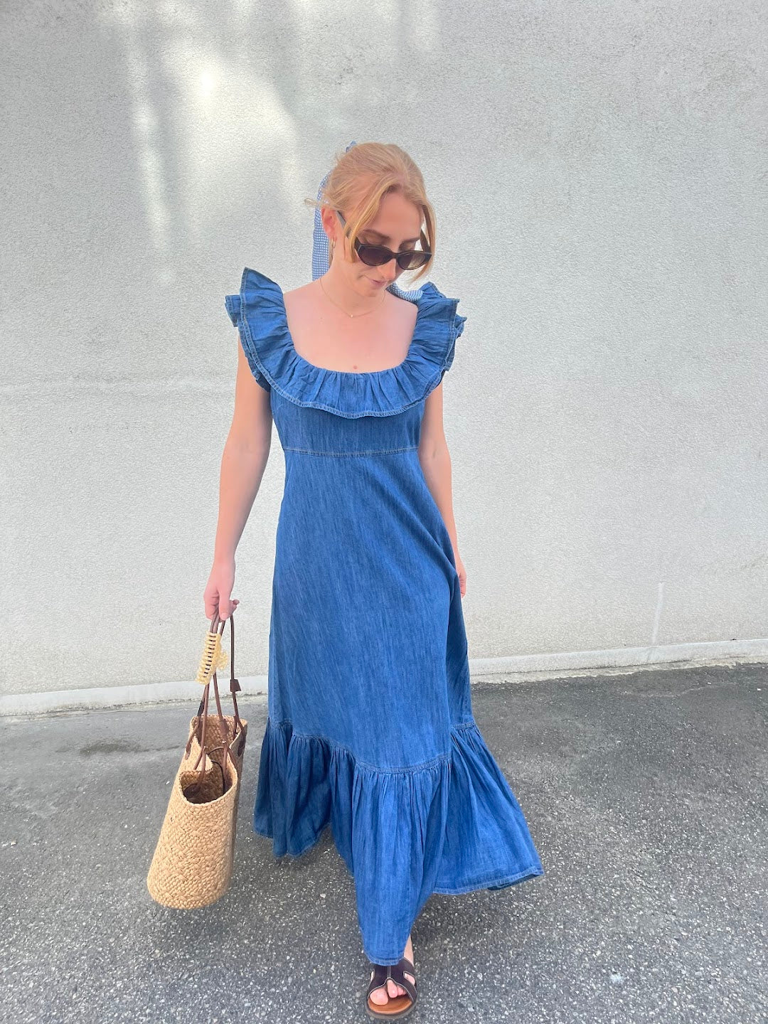 Denim Ruffle Dress