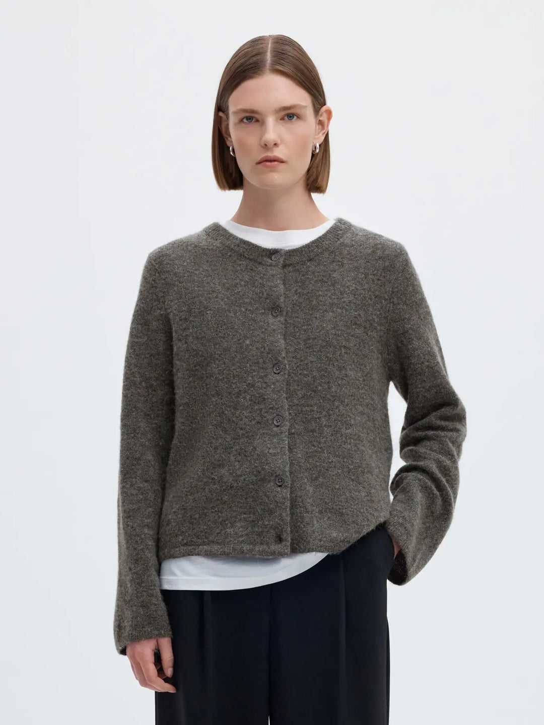 lulu new knit cardigan medium grey