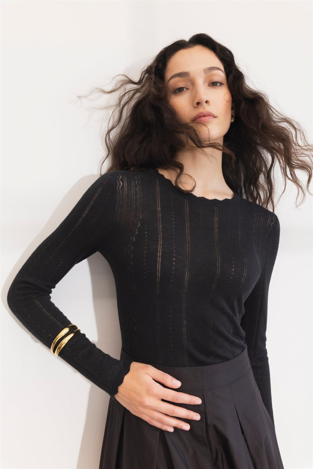 safir knit top black