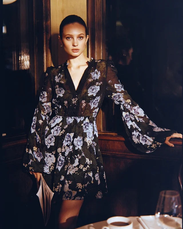 Georgette V- Neck Dress