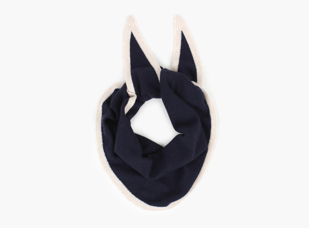 Lara duo wool cashmere triangle marine blå