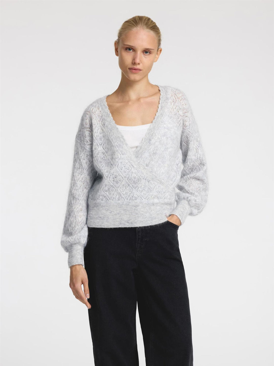 Juliet LS Wrap V-Neck Knit