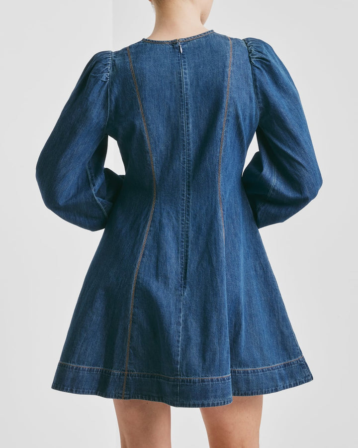 Denim fitted dress french blue
