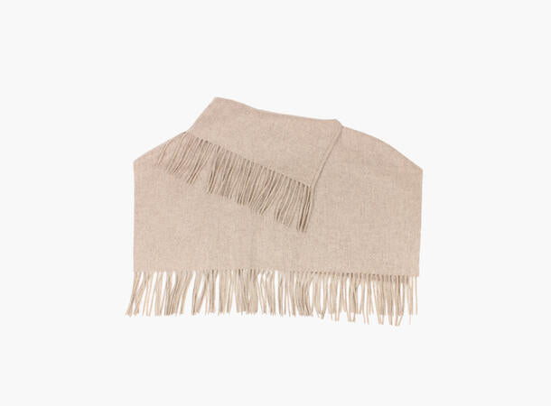 Oda wool fringe poncho beige