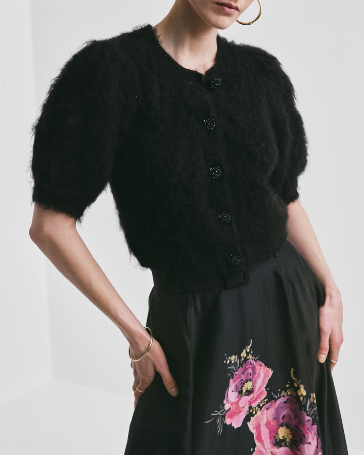 Hairy Knit Puffed Jacket