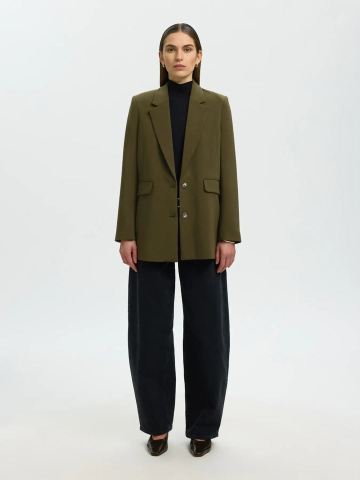 rita relaxed blazer green